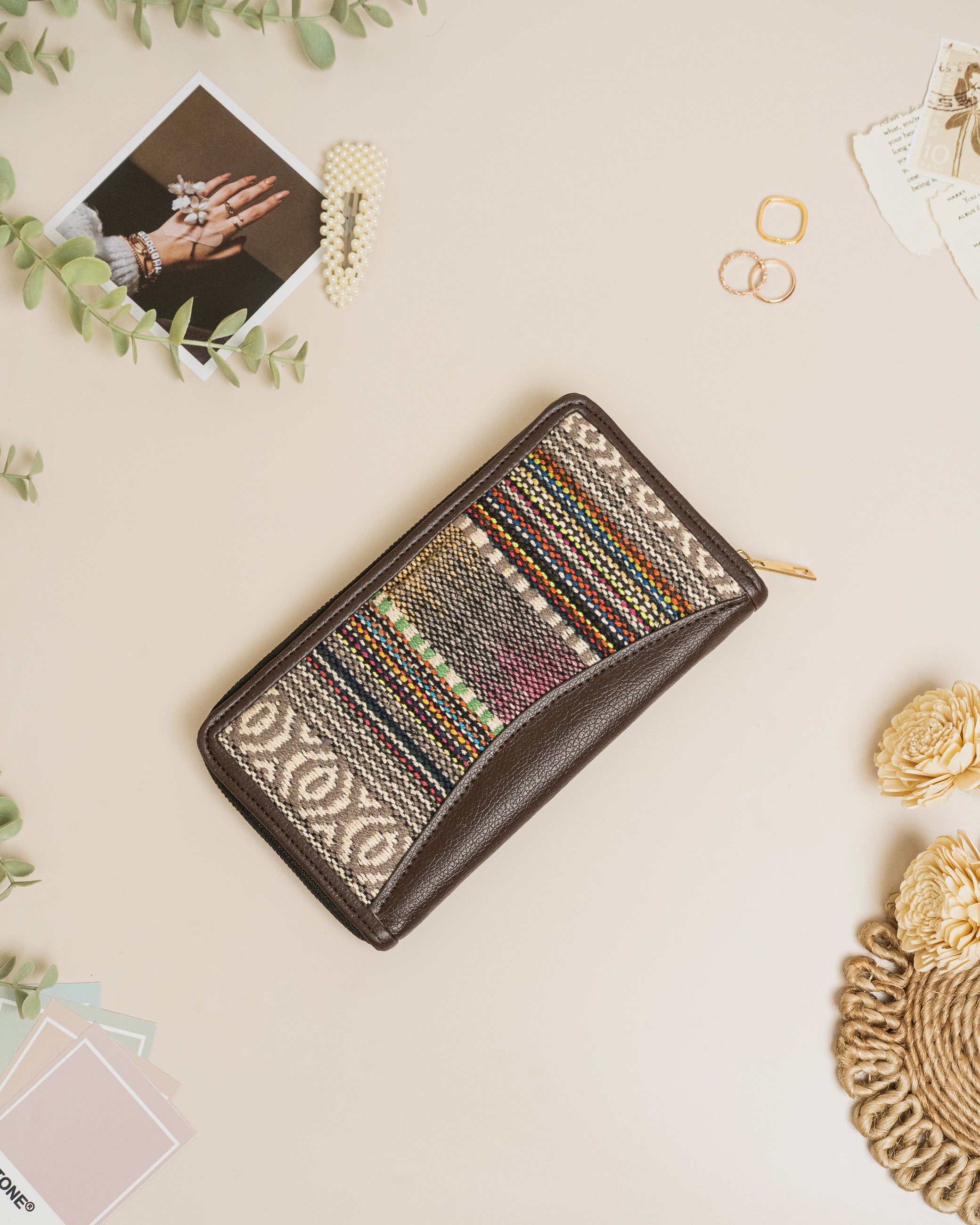 NiceG Stripes Smokey Women's zip Around Wallet